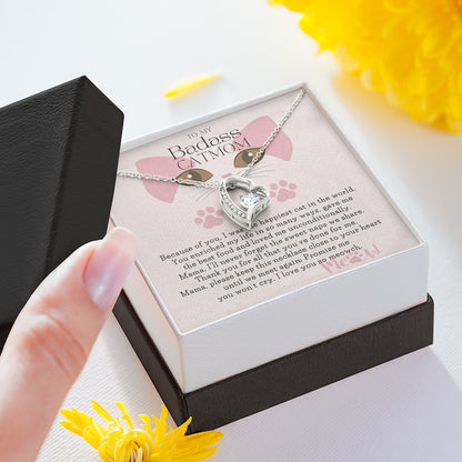 To My Cat Mama, To My Badass Cat Mom, Cat loss gifts, Rainbow Bridge Cat, Pet sympathy gift, Cat loss necklace, Until We Meet Again Necklace, Loss of Cat memorial necklace