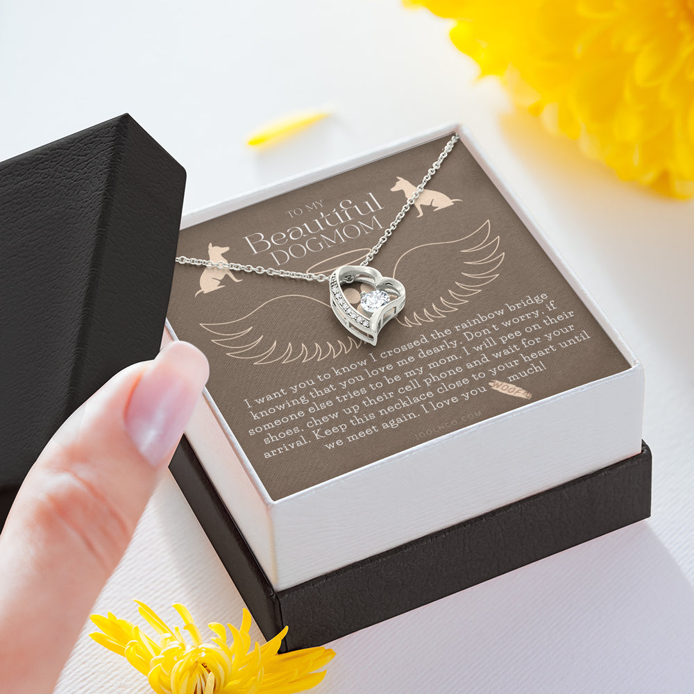 To My Dog Mama, Beautiful Dog Mom, Until We Meet Again Necklace, Loss of Dog memorial necklace, Dog loss gifts, Rainbow Bridge Dog, Pet sympathy gift