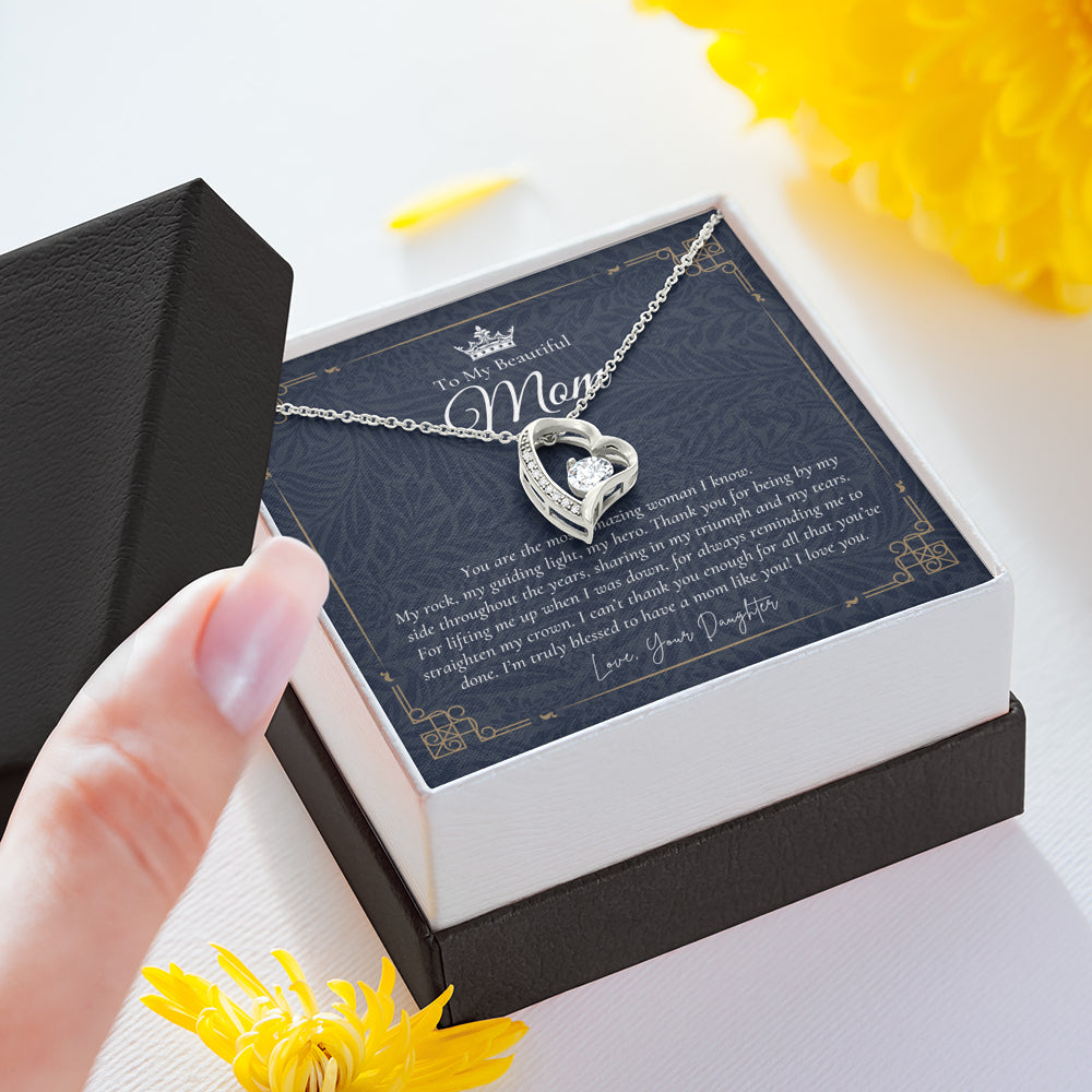 To My Beautiful Mom Necklace | Beautiful Mom Gift | Mother’s Day Gift | Birthday Gift | Gift from Daughter on Wedding Day