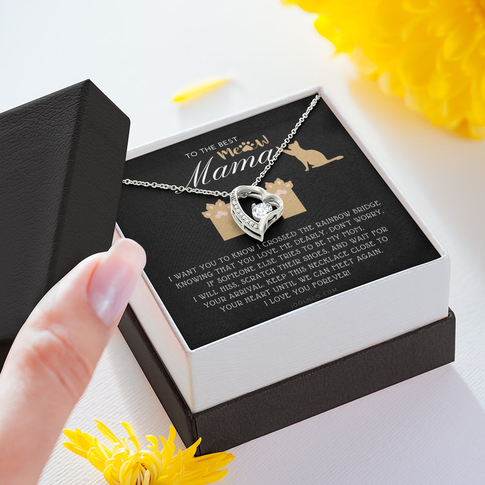 To My Cat Mama, Until We Meet Again Necklace, Loss of Cat memorial necklace, Cat loss gifts, Rainbow Bridge Cat, Pet sympathy gift