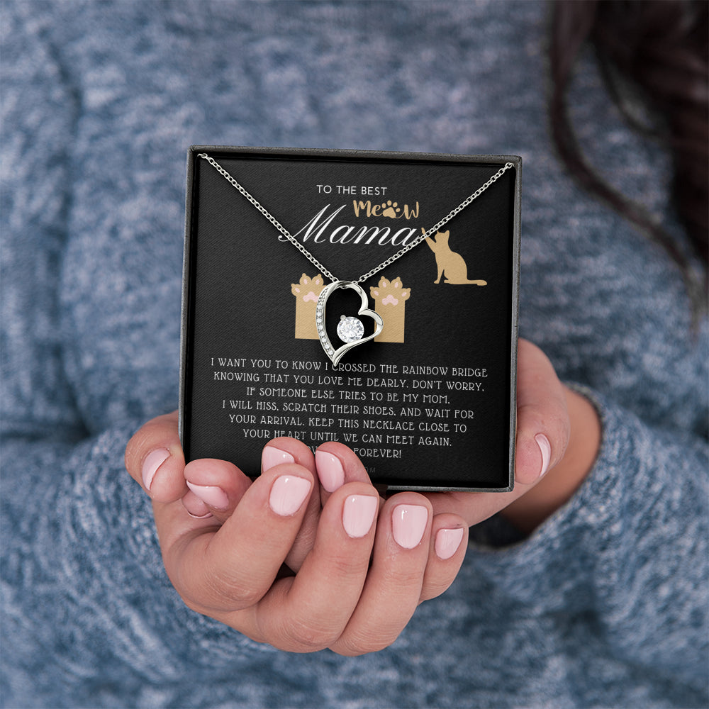 To My Cat Mama, Until We Meet Again Necklace, Loss of Cat memorial necklace, Cat loss gifts, Rainbow Bridge Cat, Pet sympathy gift