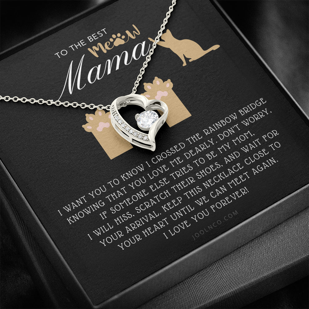 To My Cat Mama, Until We Meet Again Necklace, Loss of Cat memorial necklace, Cat loss gifts, Rainbow Bridge Cat, Pet sympathy gift