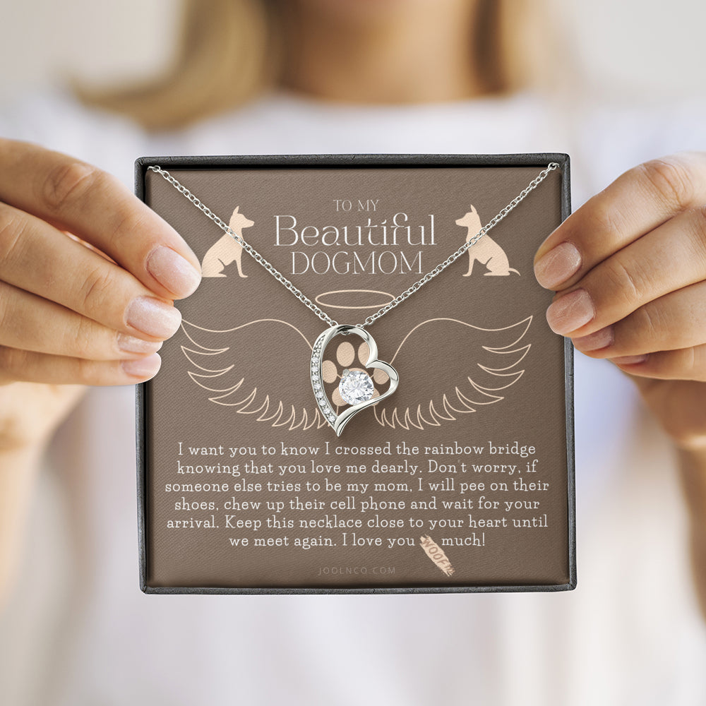 To My Dog Mama, Beautiful Dog Mom, Until We Meet Again Necklace, Loss of Dog memorial necklace, Dog loss gifts, Rainbow Bridge Dog, Pet sympathy gift