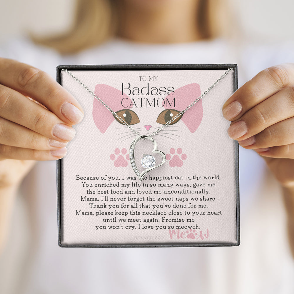 To My Cat Mama, To My Badass Cat Mom, Cat loss gifts, Rainbow Bridge Cat, Pet sympathy gift, Cat loss necklace, Until We Meet Again Necklace, Loss of Cat memorial necklace