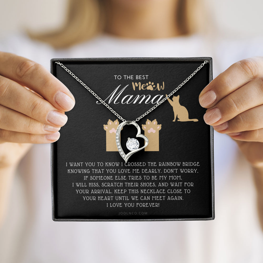 To My Cat Mama, Until We Meet Again Necklace, Loss of Cat memorial necklace, Cat loss gifts, Rainbow Bridge Cat, Pet sympathy gift