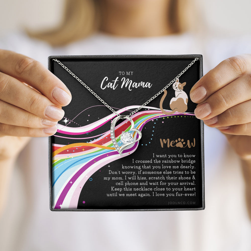 To My Cat Mama, Cat loss gifts, Rainbow Bridge Cat, Pet sympathy gift, Cat loss necklace, Until We Meet Again Necklace, Loss of Cat memorial necklace
