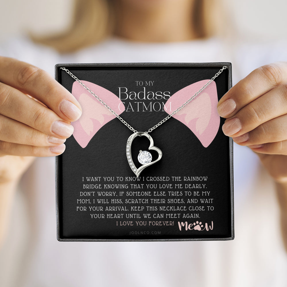 To My Badass Cat Mom, Until We Can Meet Again Necklace, Loss of Cat memorial necklace, Cat loss gifts, Rainbow Bridge Cat, Pet sympathy gift