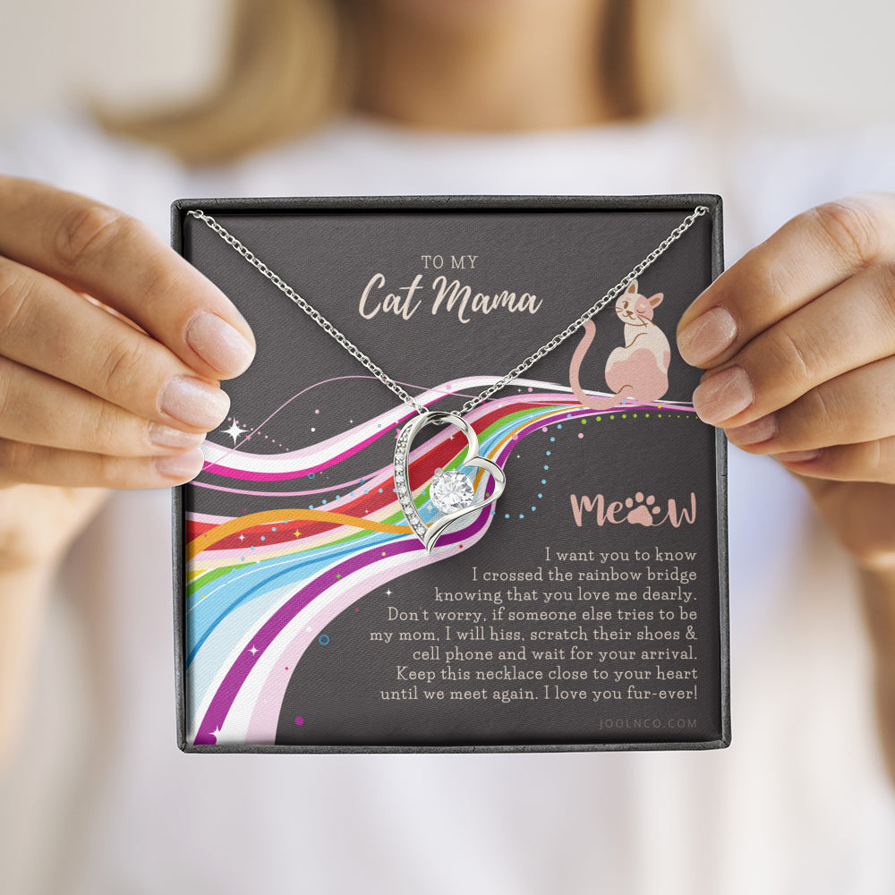 To My Cat Mama, Cat loss gifts, Rainbow Bridge Cat, Pet sympathy gift, Cat loss necklace, Until We Meet Again Necklace, Loss of Cat memorial necklace