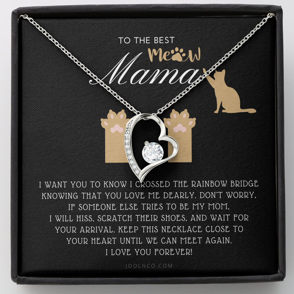 To My Cat Mama, Until We Meet Again Necklace, Loss of Cat memorial necklace, Cat loss gifts, Rainbow Bridge Cat, Pet sympathy gift
