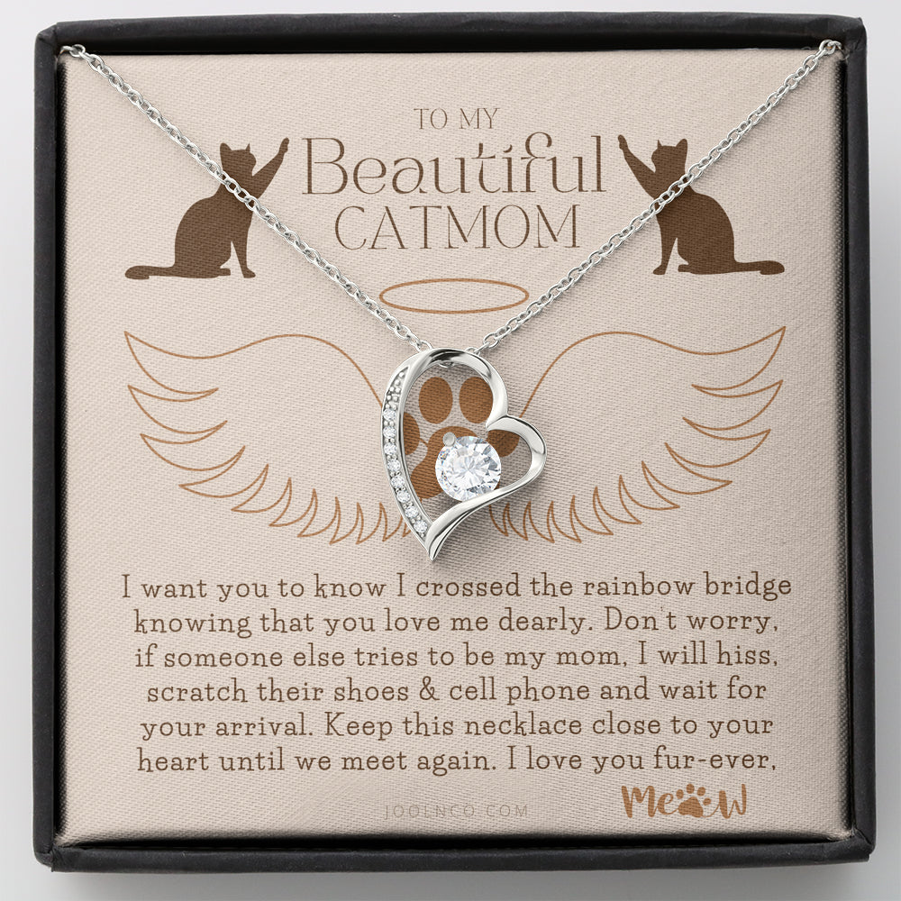 To My Cat Mama, To My Beautiful Cat Mom, Cat loss gifts, Rainbow Bridge Cat, Pet sympathy gift, Cat loss necklace, Until We Meet Again Necklace, Loss of Cat memorial necklace