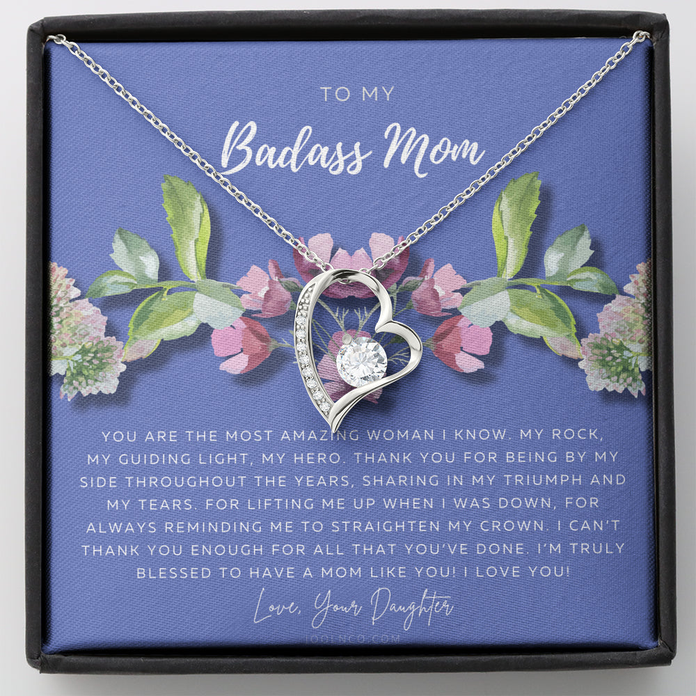 Forever Love Necklace | To My Badass Mom Necklace | Mother’s Day Gift | Daughter to Mom Gift | Gift from Daughter to Mom on Wedding Day | Mom gift | Birthday Gift