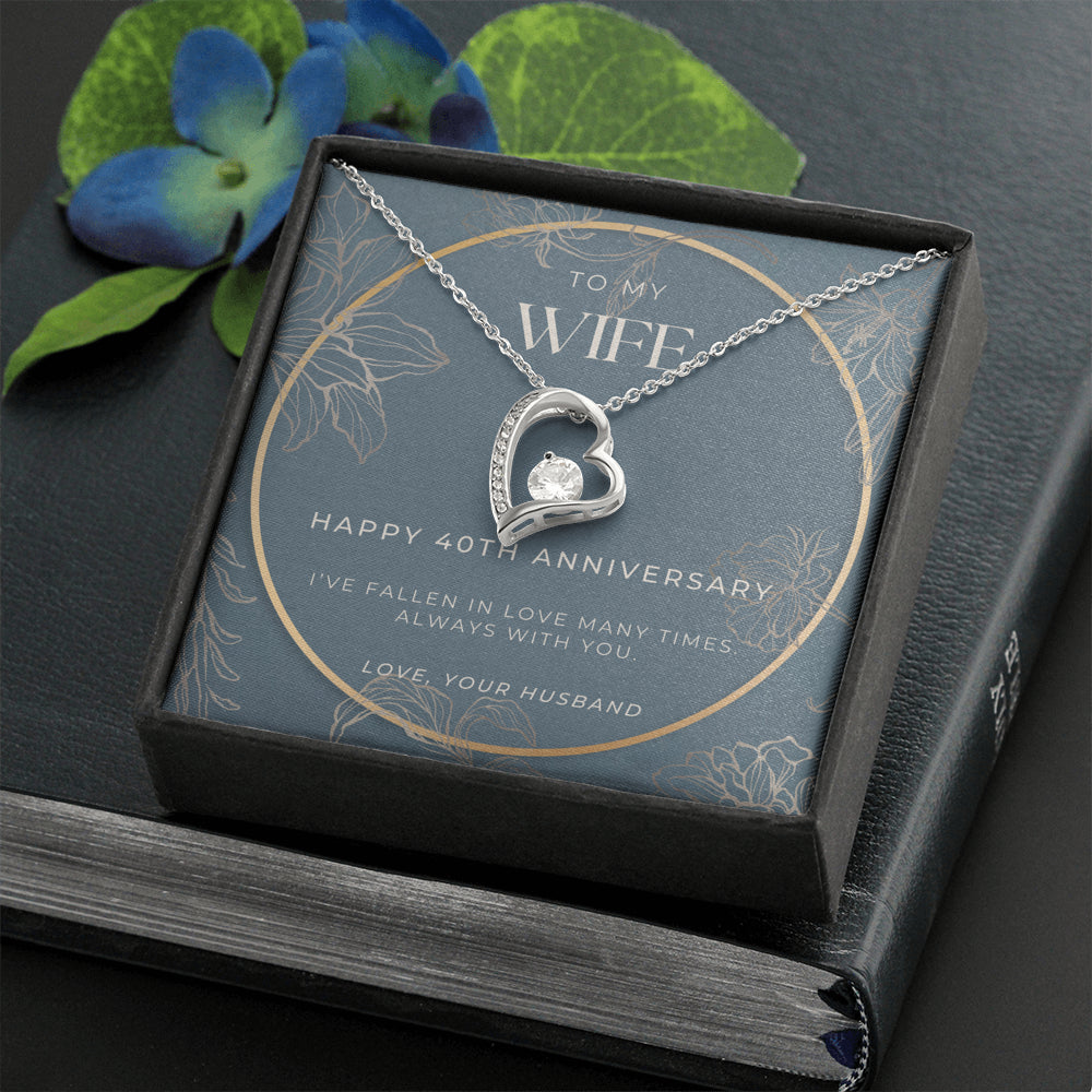 40 Year Anniversary Gift For Wife - Forever Love Necklace