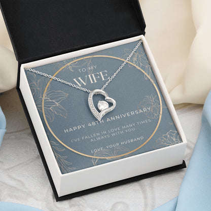 48 Year Anniversary Gift For Wife - Forever Love Necklace