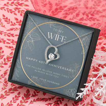 40 Year Anniversary Gift For Wife - Forever Love Necklace