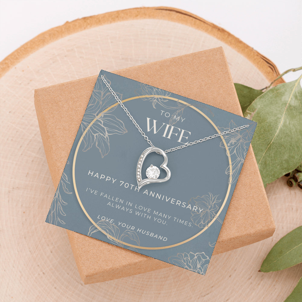 70 Year Anniversary Gift For Wife - Forever Love Necklace