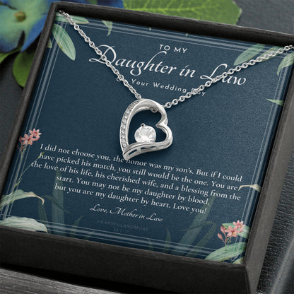 Daughter-In-Law Gift Necklace, Wedding Gift, Jewelry From Mother-In Law, Gift for Bride, Daughter-In-Heart