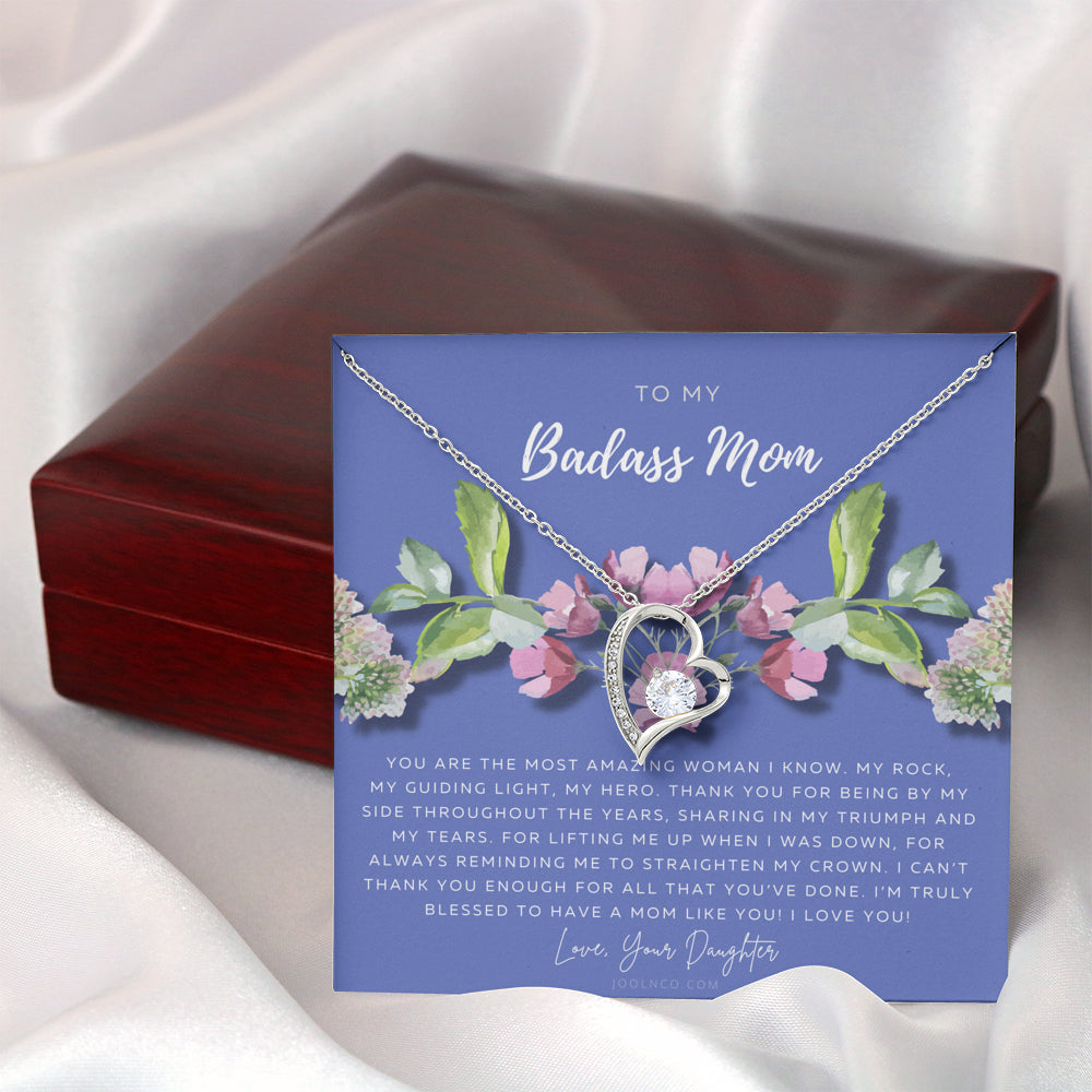 Forever Love Necklace | To My Badass Mom Necklace | Mother’s Day Gift | Daughter to Mom Gift | Gift from Daughter to Mom on Wedding Day | Mom gift | Birthday Gift