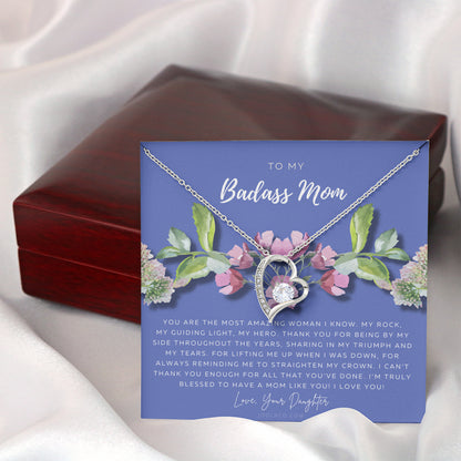 Forever Love Necklace | To My Badass Mom Necklace | Mother’s Day Gift | Daughter to Mom Gift | Gift from Daughter to Mom on Wedding Day | Mom gift | Birthday Gift