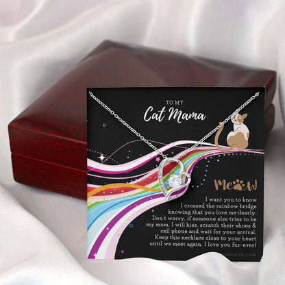 To My Cat Mama, Cat loss gifts, Rainbow Bridge Cat, Pet sympathy gift, Cat loss necklace, Until We Meet Again Necklace, Loss of Cat memorial necklace