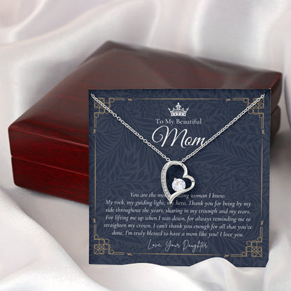 To My Beautiful Mom Necklace | Beautiful Mom Gift | Mother’s Day Gift | Birthday Gift | Gift from Daughter on Wedding Day