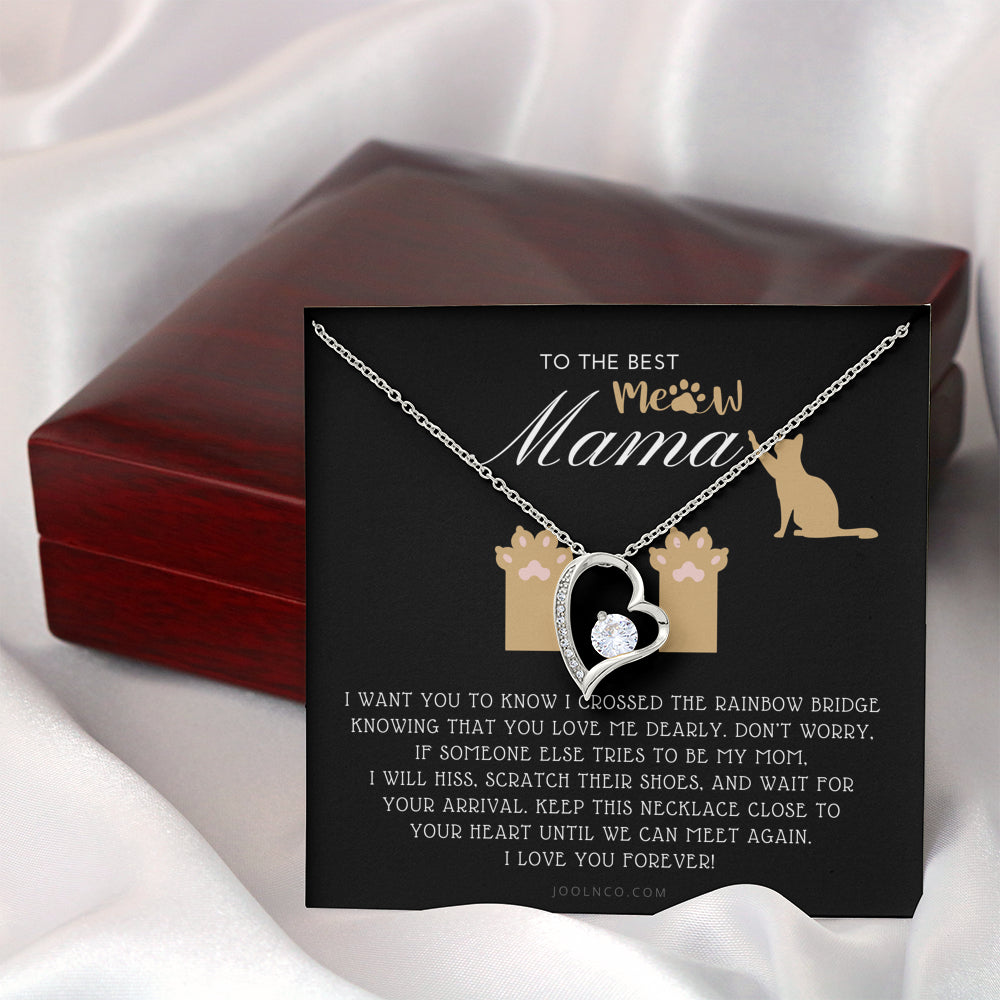 To My Cat Mama, Until We Meet Again Necklace, Loss of Cat memorial necklace, Cat loss gifts, Rainbow Bridge Cat, Pet sympathy gift