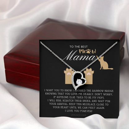 To My Cat Mama, Until We Meet Again Necklace, Loss of Cat memorial necklace, Cat loss gifts, Rainbow Bridge Cat, Pet sympathy gift