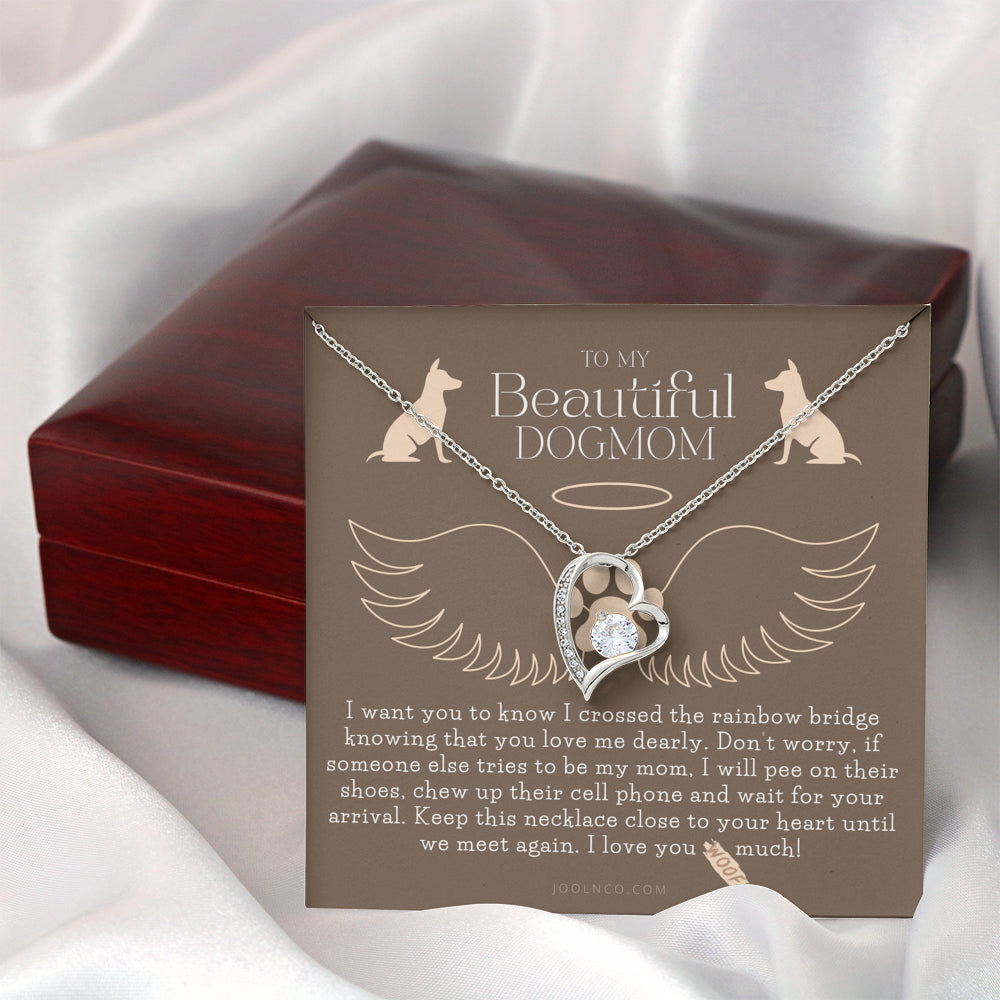 To My Dog Mama, Beautiful Dog Mom, Until We Meet Again Necklace, Loss of Dog memorial necklace, Dog loss gifts, Rainbow Bridge Dog, Pet sympathy gift