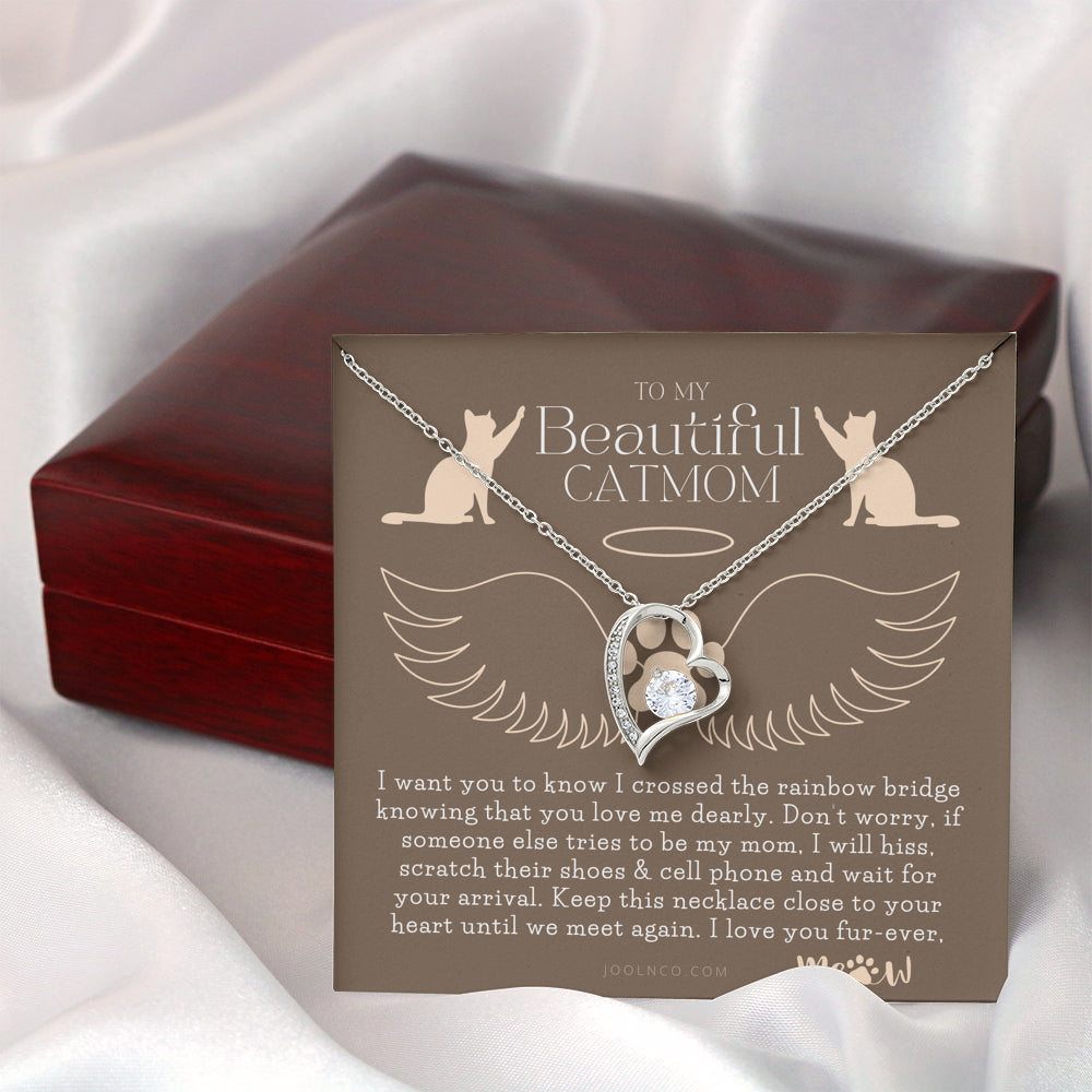 To My Cat Mama, To My Beautiful Cat Mom, Cat loss gifts, Rainbow Bridge Cat, Pet sympathy gift, Cat loss necklace, Until We Meet Again Necklace, Loss of Cat memorial necklace