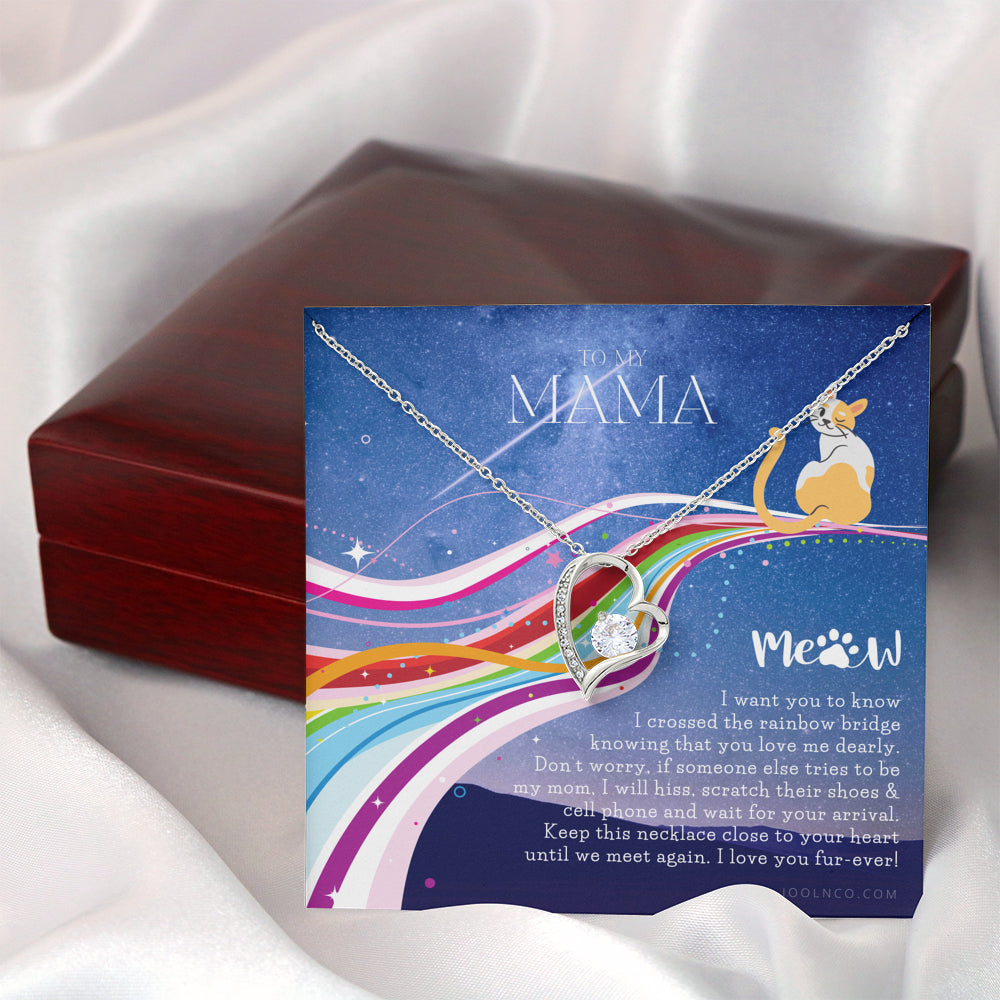 To My Cat Mama, Cat loss gifts, Rainbow Bridge Cat, Pet sympathy gift, Cat loss necklace, Until We Meet Again Necklace, Loss of Cat memorial necklace