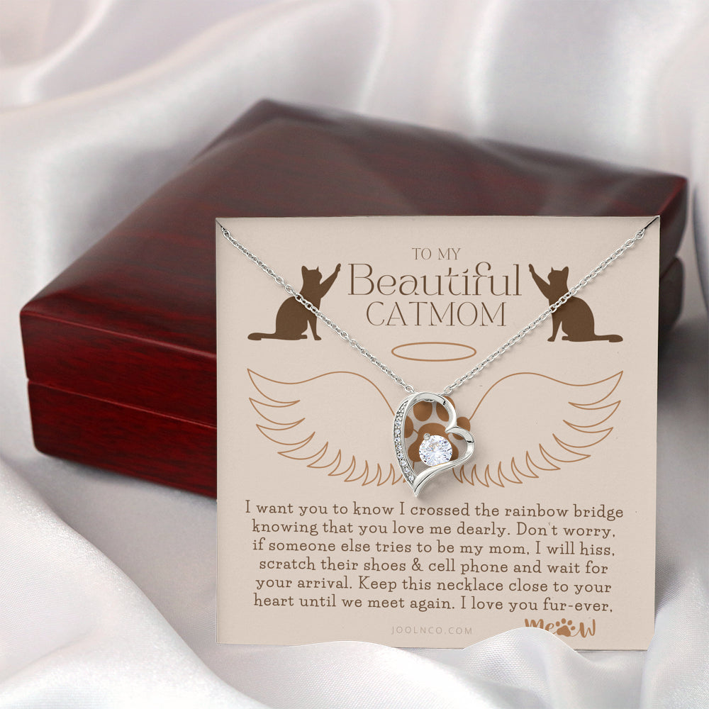 To My Cat Mama, To My Beautiful Cat Mom, Cat loss gifts, Rainbow Bridge Cat, Pet sympathy gift, Cat loss necklace, Until We Meet Again Necklace, Loss of Cat memorial necklace