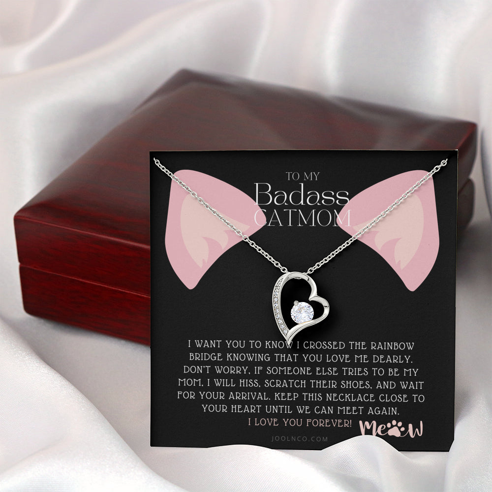 To My Badass Cat Mom, Until We Can Meet Again Necklace, Loss of Cat memorial necklace, Cat loss gifts, Rainbow Bridge Cat, Pet sympathy gift