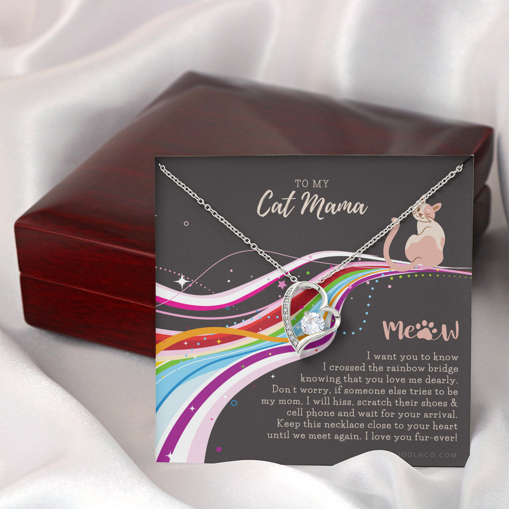 To My Cat Mama, Cat loss gifts, Rainbow Bridge Cat, Pet sympathy gift, Cat loss necklace, Until We Meet Again Necklace, Loss of Cat memorial necklace