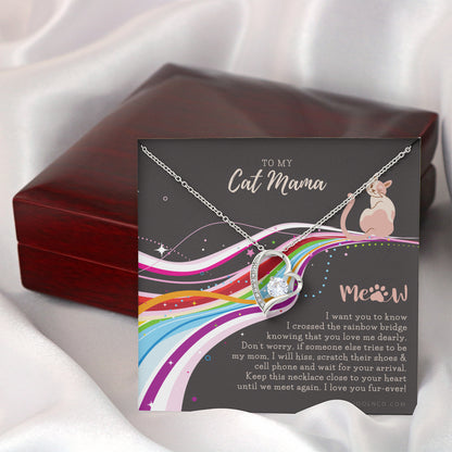 To My Cat Mama, Cat loss gifts, Rainbow Bridge Cat, Pet sympathy gift, Cat loss necklace, Until We Meet Again Necklace, Loss of Cat memorial necklace