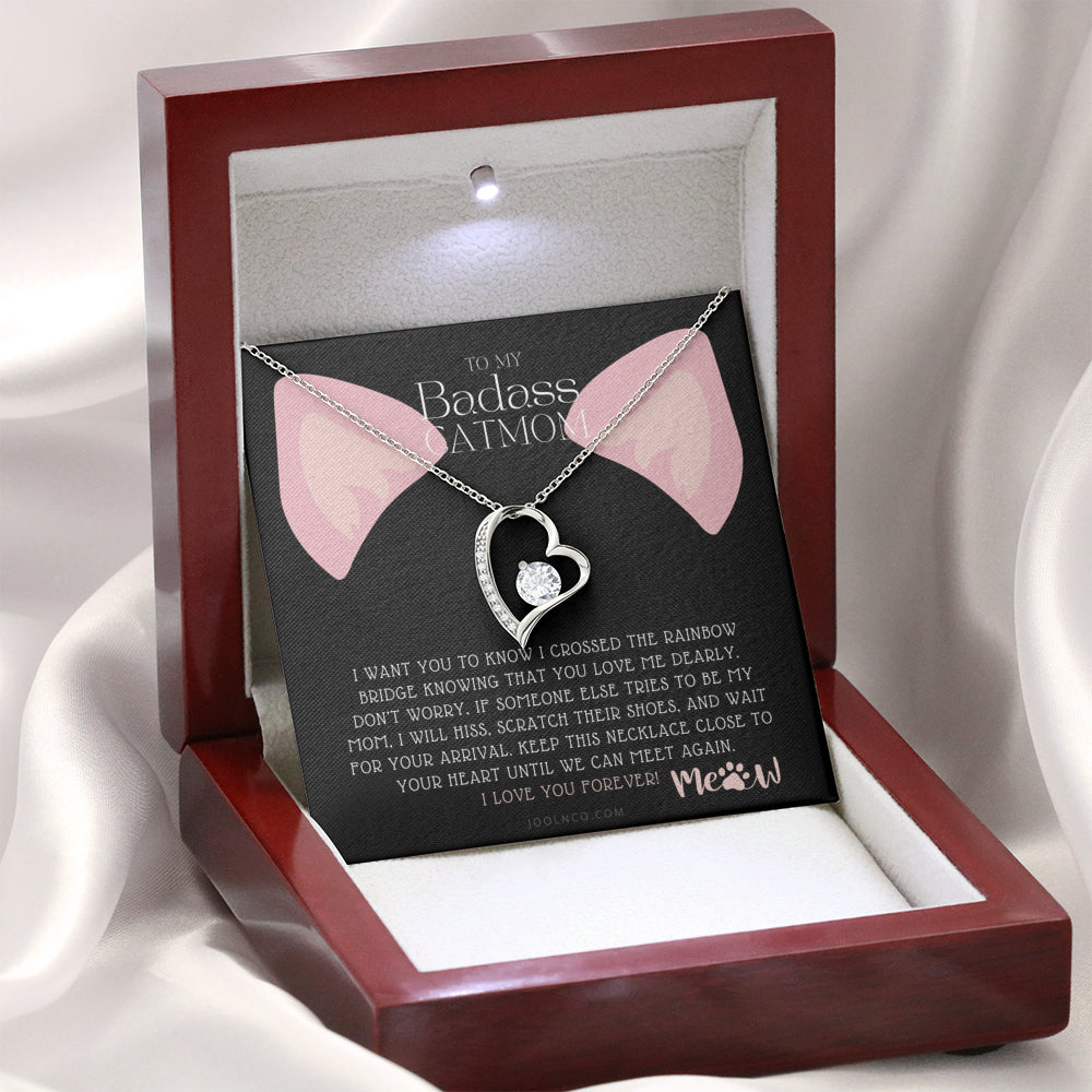 To My Badass Cat Mom, Until We Can Meet Again Necklace, Loss of Cat memorial necklace, Cat loss gifts, Rainbow Bridge Cat, Pet sympathy gift