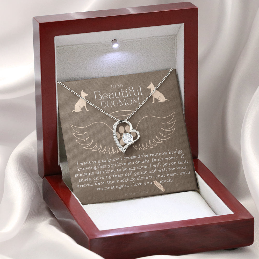 To My Dog Mama, Beautiful Dog Mom, Until We Meet Again Necklace, Loss of Dog memorial necklace, Dog loss gifts, Rainbow Bridge Dog, Pet sympathy gift
