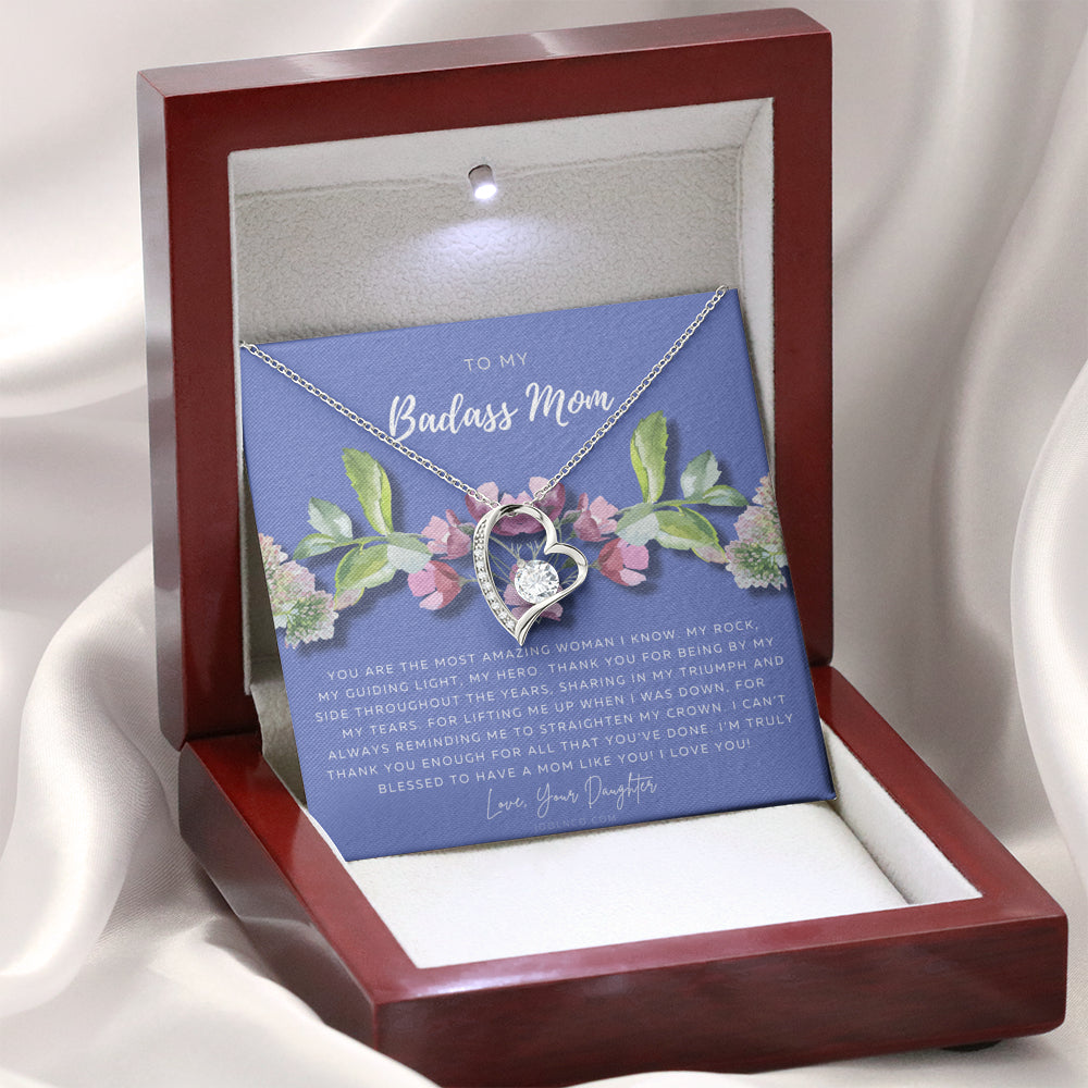 Forever Love Necklace | To My Badass Mom Necklace | Mother’s Day Gift | Daughter to Mom Gift | Gift from Daughter to Mom on Wedding Day | Mom gift | Birthday Gift