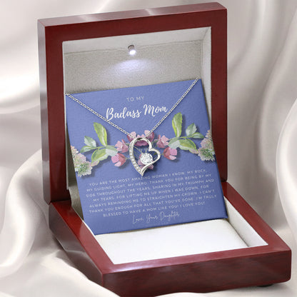 Forever Love Necklace | To My Badass Mom Necklace | Mother’s Day Gift | Daughter to Mom Gift | Gift from Daughter to Mom on Wedding Day | Mom gift | Birthday Gift