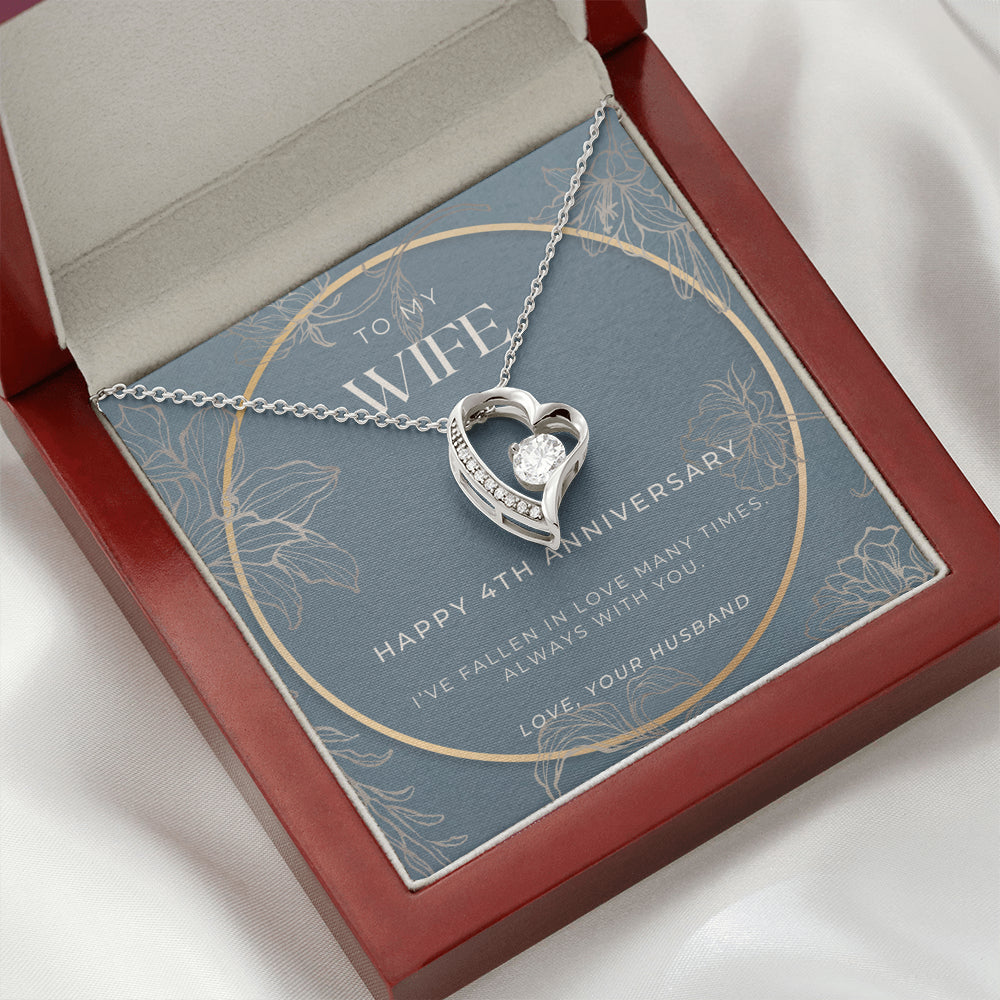 4 Year Anniversary Gift For Wife - Forever Love Necklace