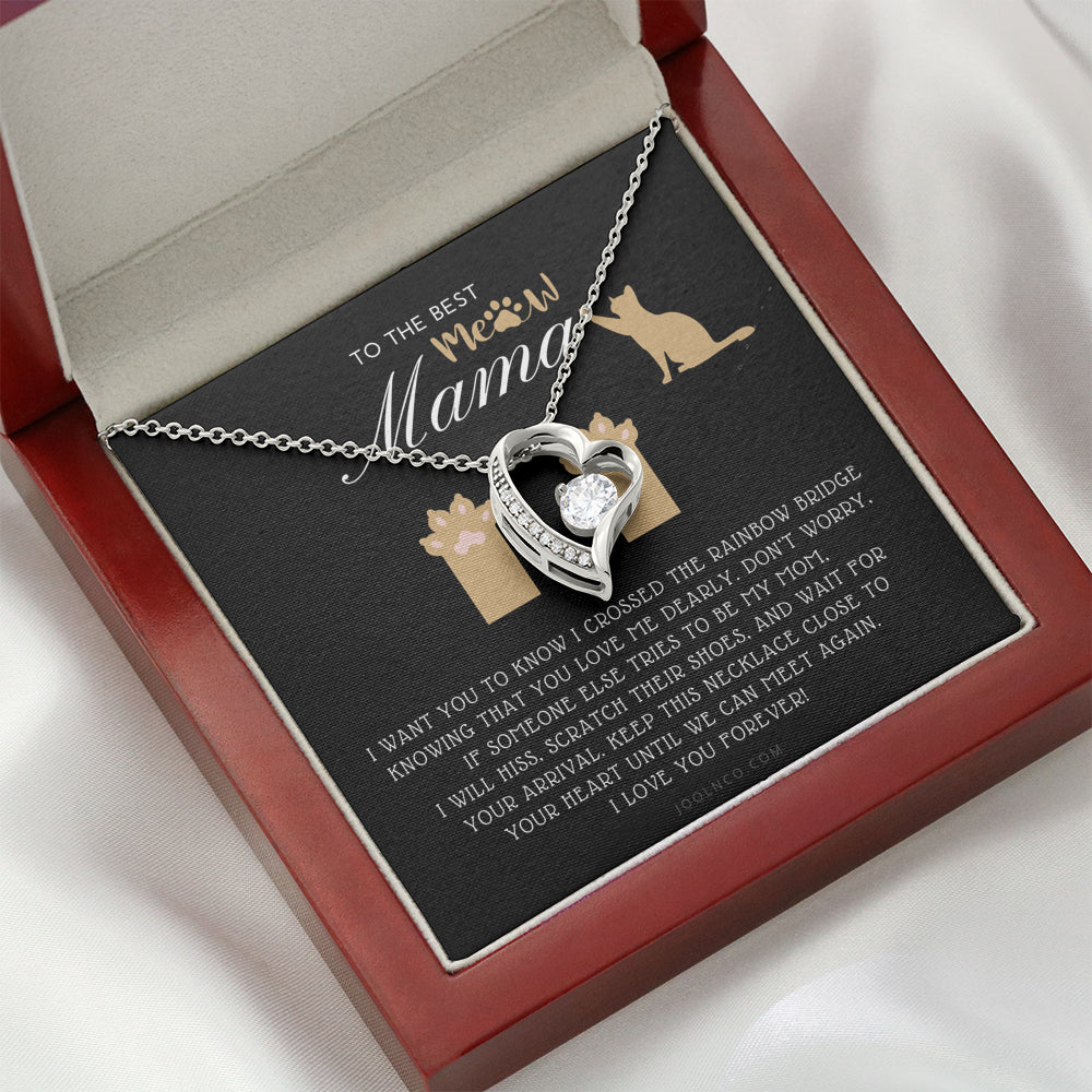 To My Cat Mama, Until We Meet Again Necklace, Loss of Cat memorial necklace, Cat loss gifts, Rainbow Bridge Cat, Pet sympathy gift