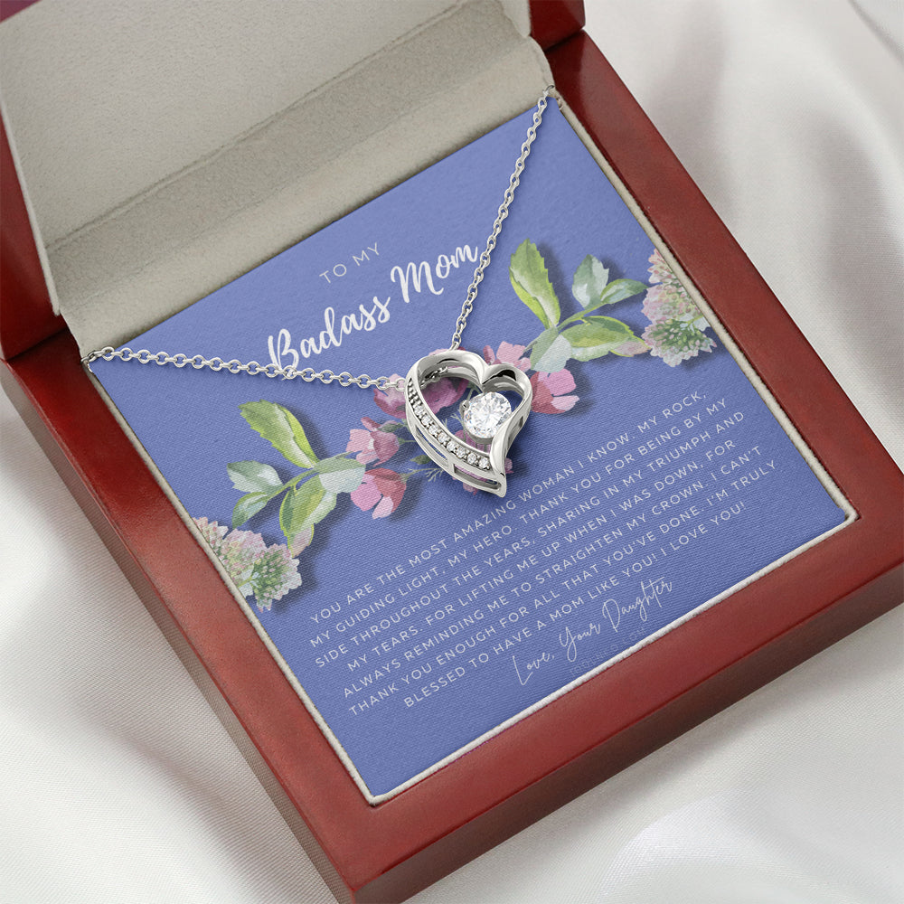 Forever Love Necklace | To My Badass Mom Necklace | Mother’s Day Gift | Daughter to Mom Gift | Gift from Daughter to Mom on Wedding Day | Mom gift | Birthday Gift