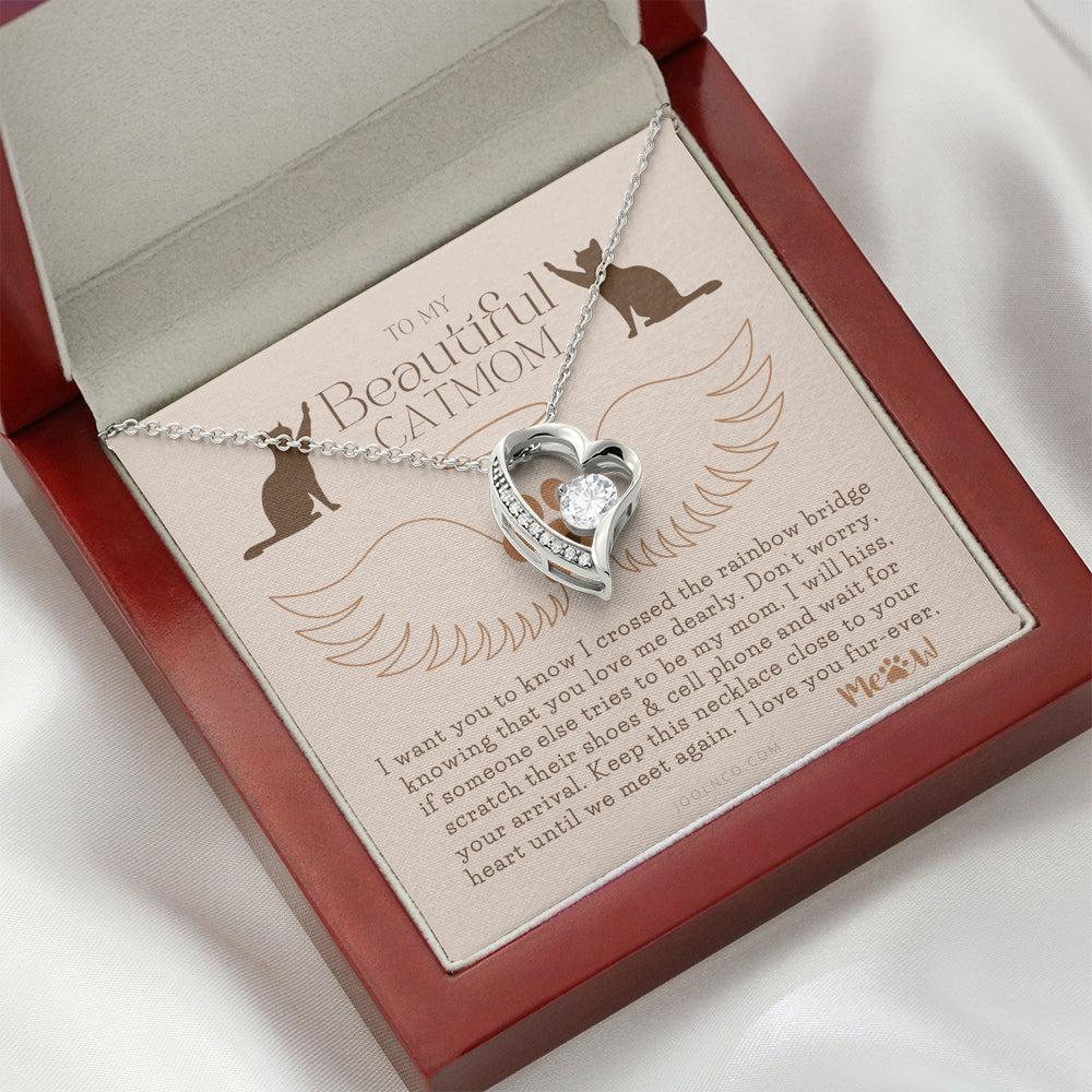To My Cat Mama, To My Beautiful Cat Mom, Cat loss gifts, Rainbow Bridge Cat, Pet sympathy gift, Cat loss necklace, Until We Meet Again Necklace, Loss of Cat memorial necklace