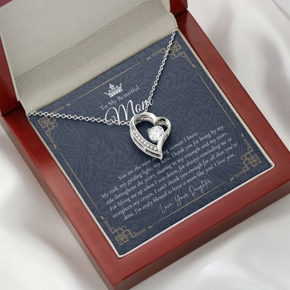 To My Beautiful Mom Necklace | Beautiful Mom Gift | Mother’s Day Gift | Birthday Gift | Gift from Daughter on Wedding Day