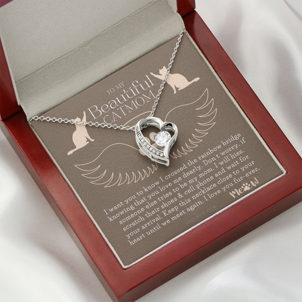 To My Cat Mama, To My Beautiful Cat Mom, Cat loss gifts, Rainbow Bridge Cat, Pet sympathy gift, Cat loss necklace, Until We Meet Again Necklace, Loss of Cat memorial necklace