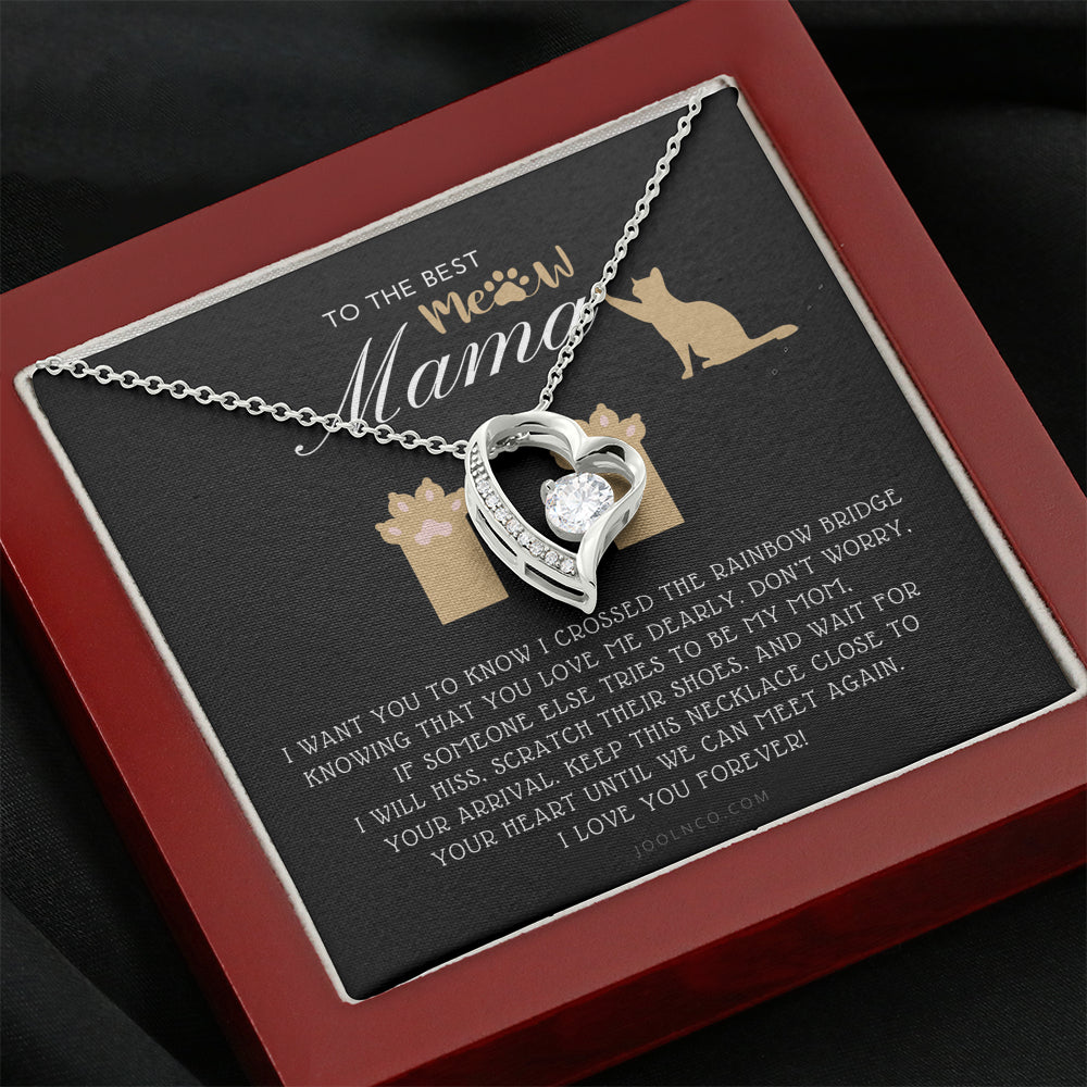 To My Cat Mama, Until We Meet Again Necklace, Loss of Cat memorial necklace, Cat loss gifts, Rainbow Bridge Cat, Pet sympathy gift