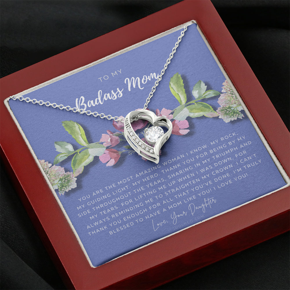 Forever Love Necklace | To My Badass Mom Necklace | Mother’s Day Gift | Daughter to Mom Gift | Gift from Daughter to Mom on Wedding Day | Mom gift | Birthday Gift