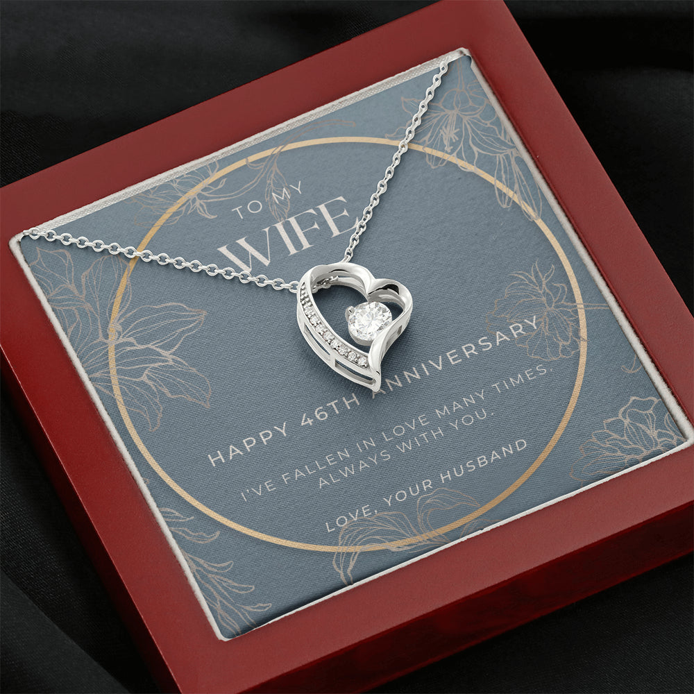 46 Year Anniversary Gift For Wife - Forever Love Necklace