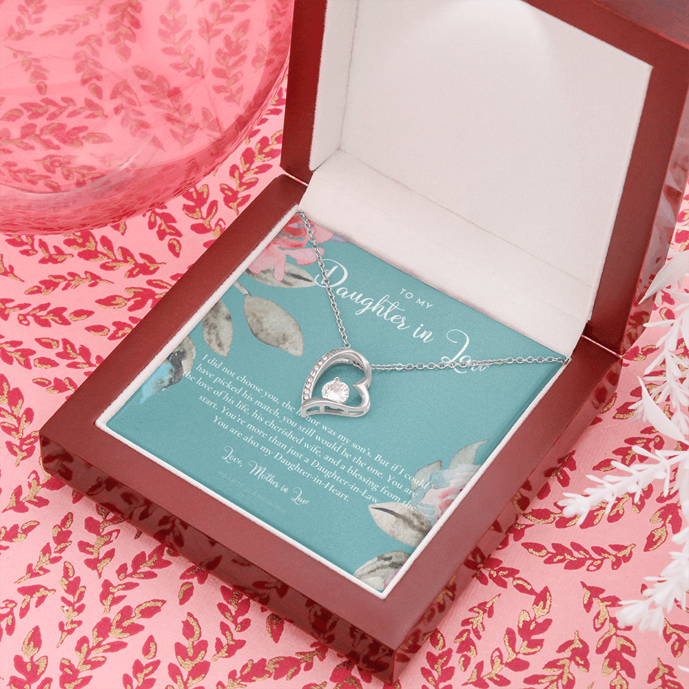 Daughter-In-Law Gift Necklace, Wedding Gift, Jewelry From Mother-In Law, Gift for Bride, Daughter-In-Heart
