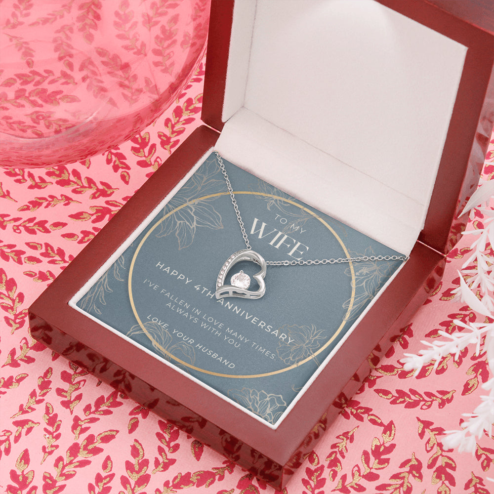 4 Year Anniversary Gift For Wife - Forever Love Necklace