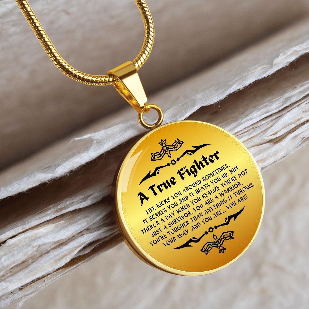 Cancer Survivor Gift for Women, Cancer Fighter Gift, Encouragement Gift, Warrior Gift for Women, Engraved Necklace for Cancer Survivor