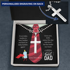 Personalized Gift for Son on Father’s Day from Mom, Mom to Son Gift, Cross Necklace for him, Mom to Son Gifts on Father's Day